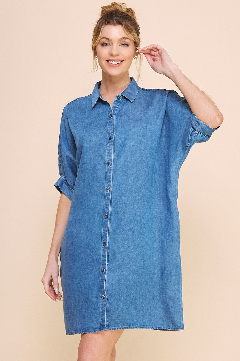 Chambray shirt dress womens online