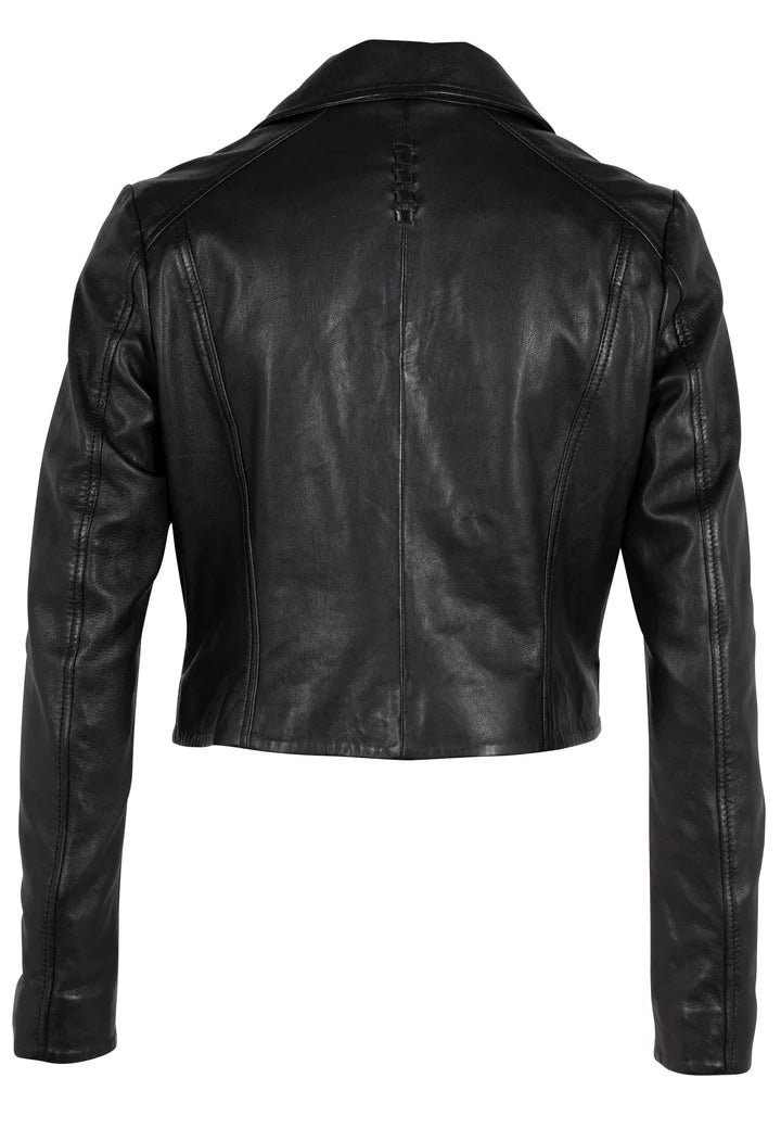 ACITA CROPPED LEATHER BLAZER