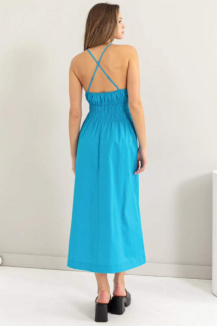 OPEN BACK MIDI DRESS