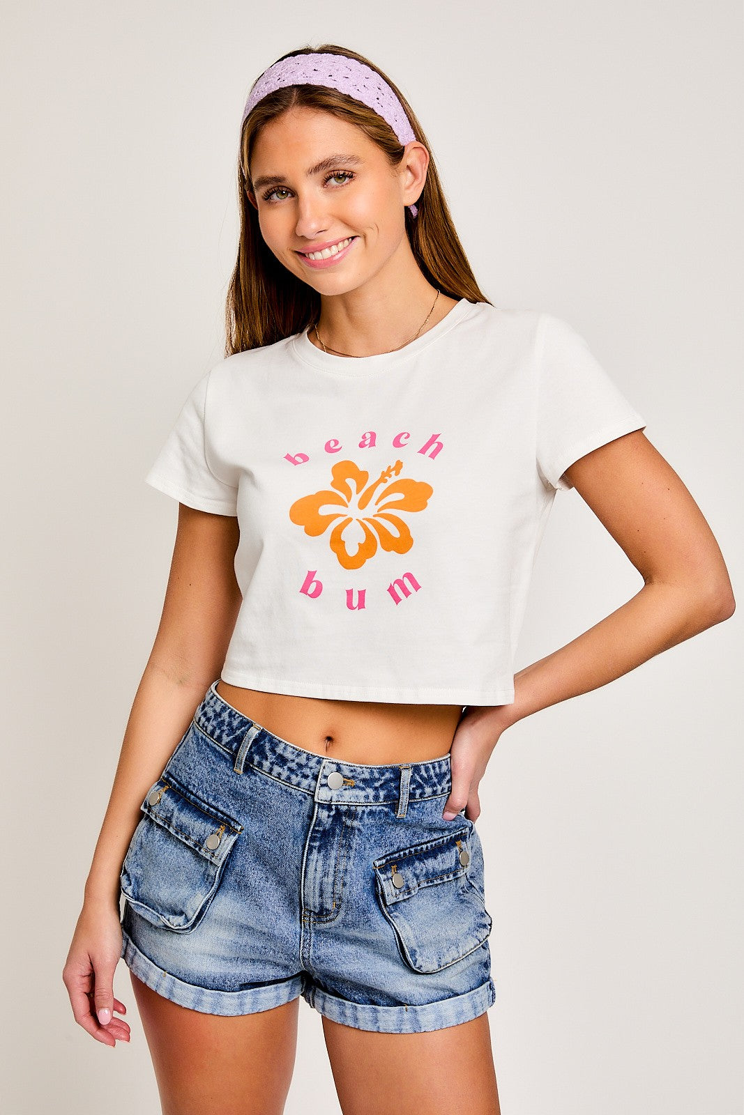 BEACH BUM CROPPED TEE