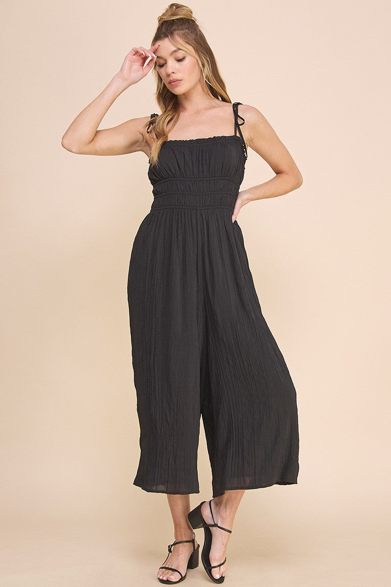 RUCHED BABYDOLL JUMPSUIT