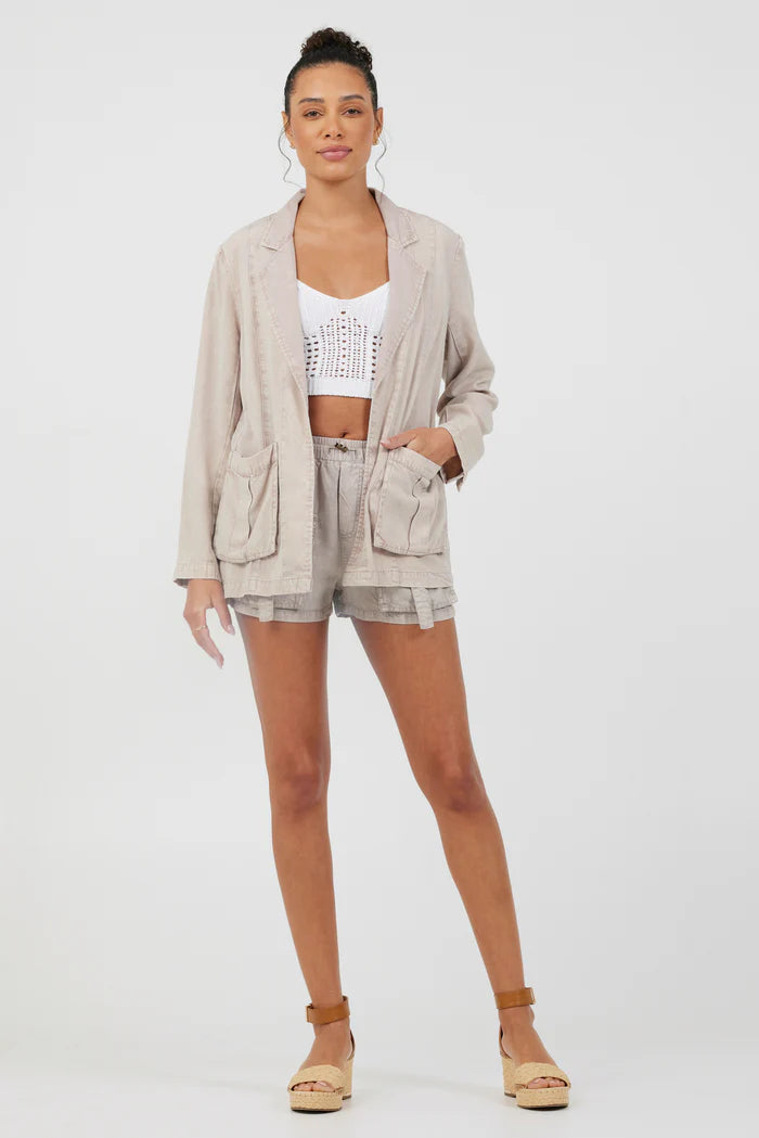 KHAKI TENCEL BLAZER