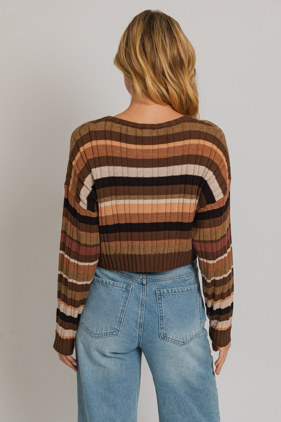 STRIPED CROP SWEATER