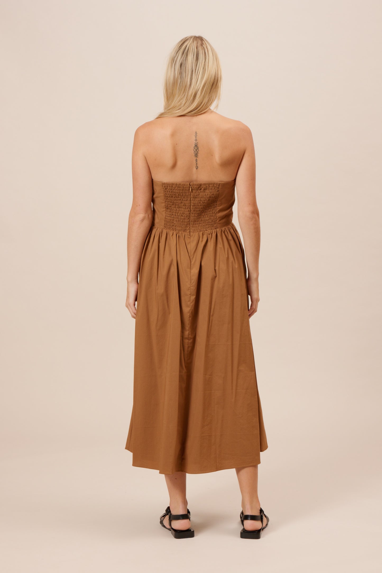 STRAPLESS MIDI DRESS