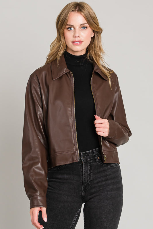 FAUX LEATHER JACKET