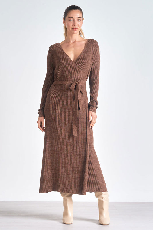 LONG SLEEVE WRAP DRESS