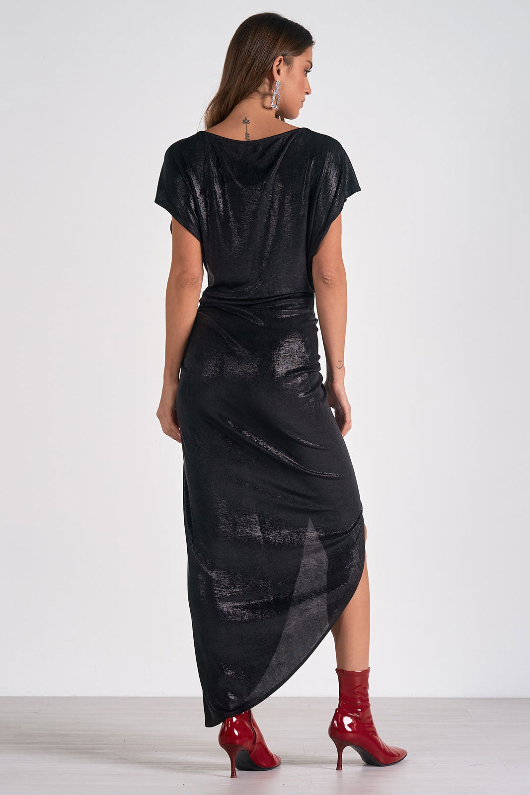 SHINY EFFECT MIDI DRESS