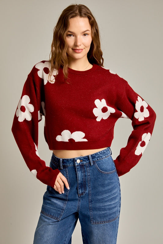 DAISY PRINT SWEATER