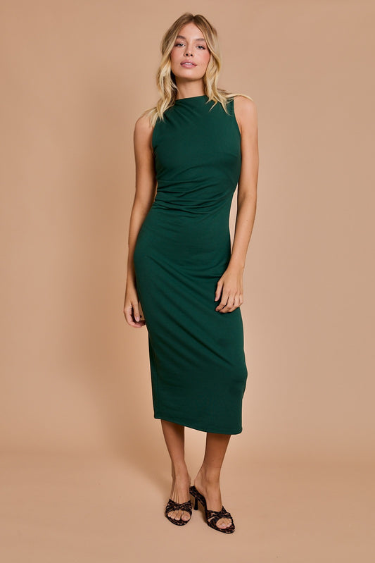 ROUND NECK MIDI DRESS