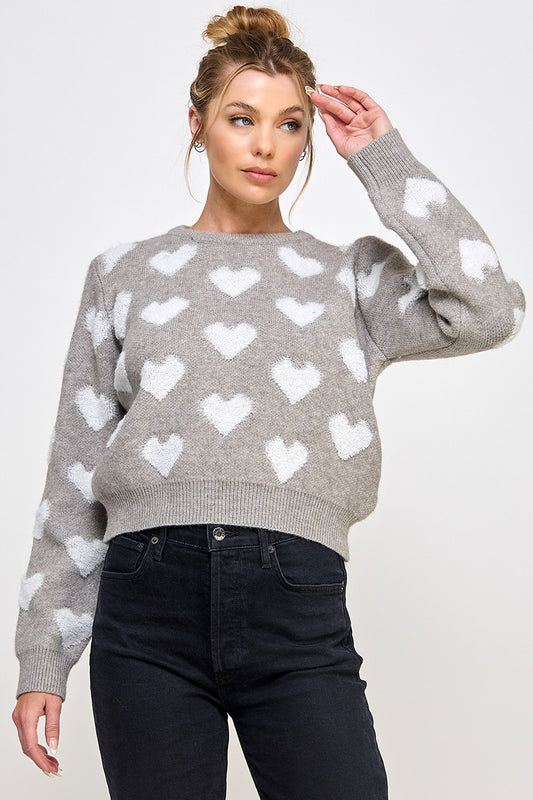 HEART DETAIL SWEATER