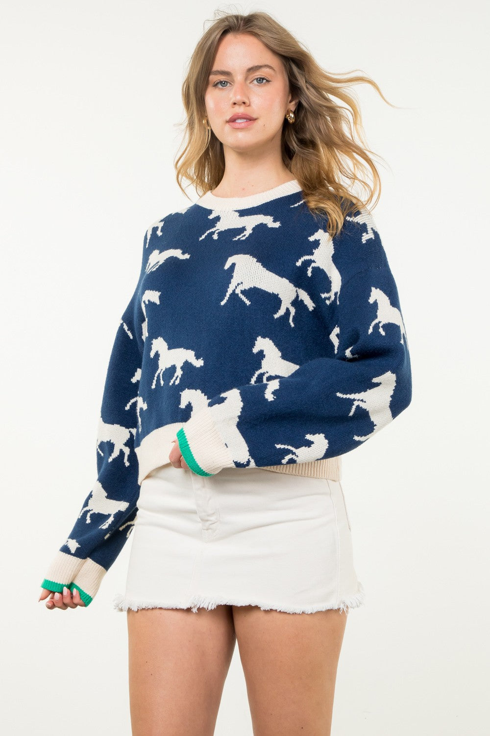 HORSE PRINT SWEATER