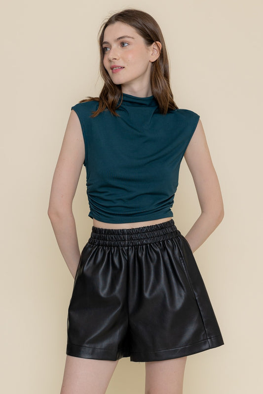 MOCK NECK CROP TOP