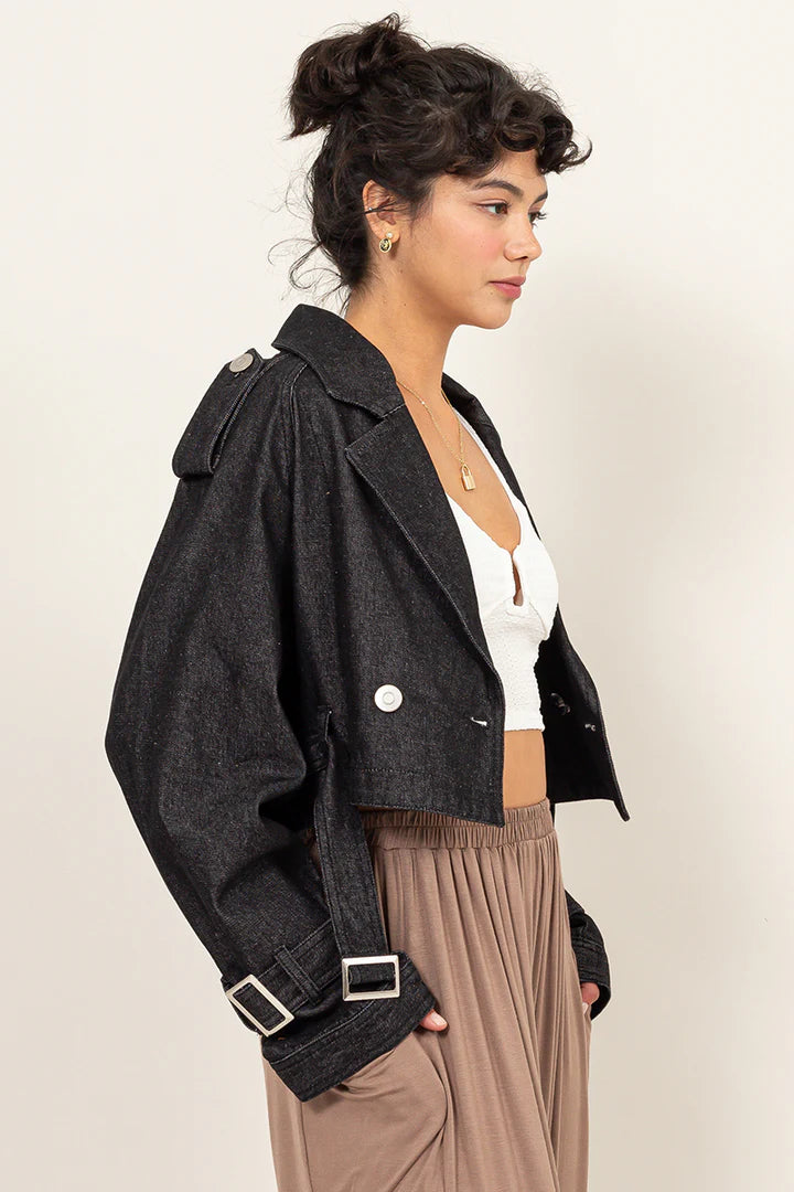 CROPPED TRENCH JACKET