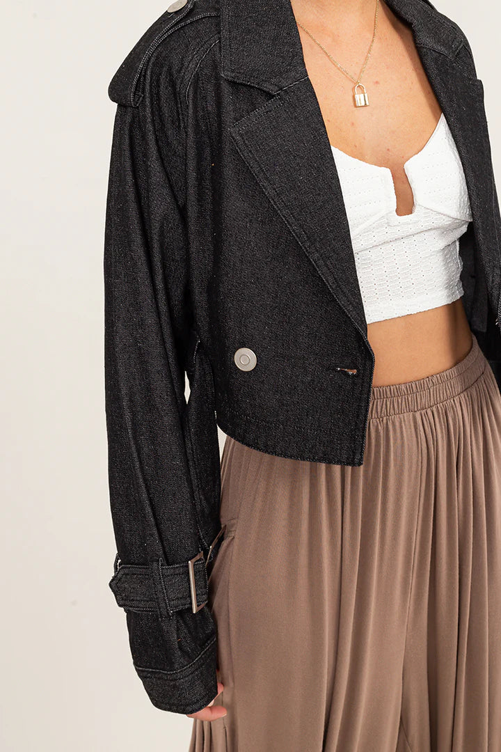 CROPPED TRENCH JACKET