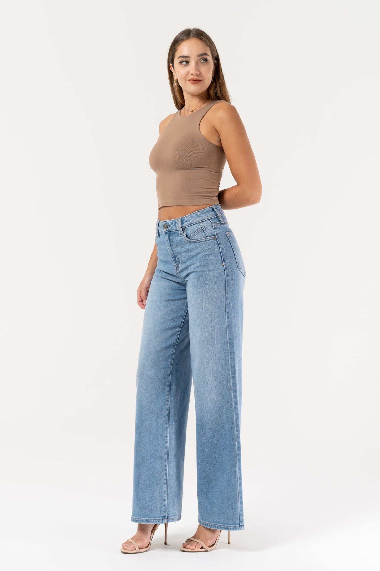 HIGH WAIST WIDE LEG JEANS