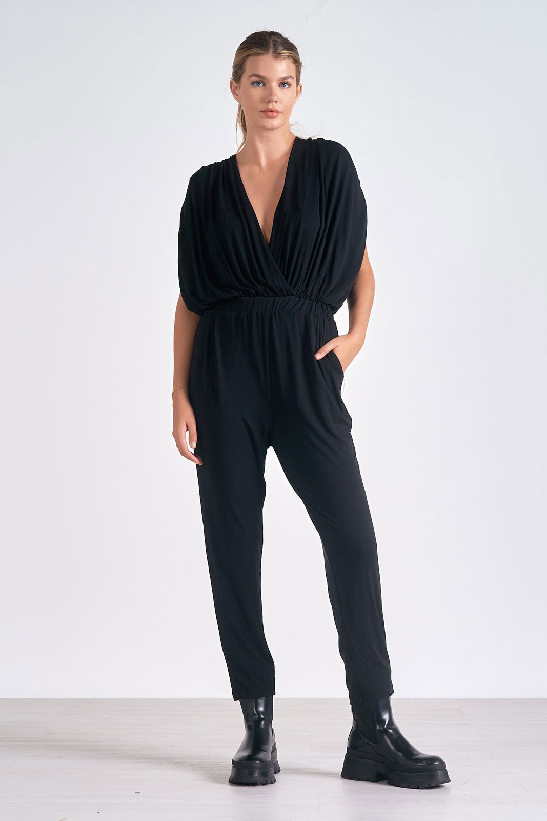 V-NECK JUMPSUIT