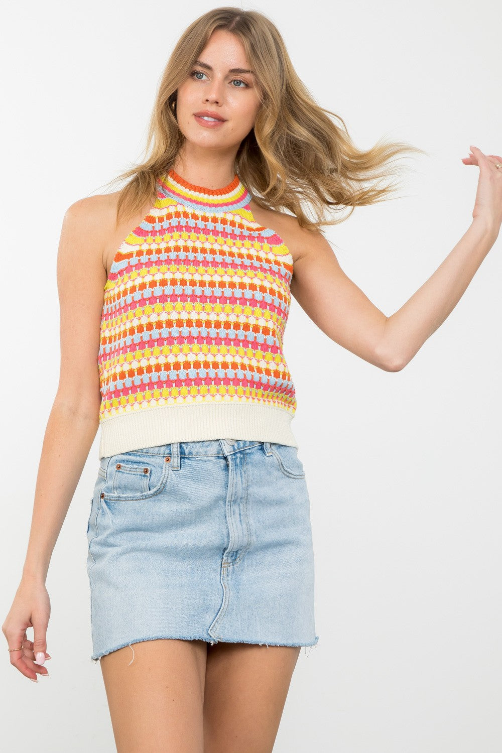 MULTI COLOR KNIT TOP