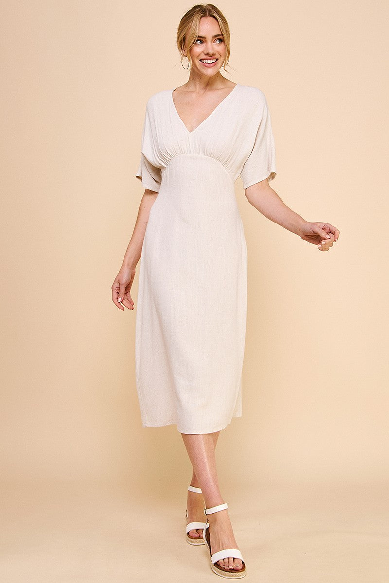 LINEN MIDI DRESS