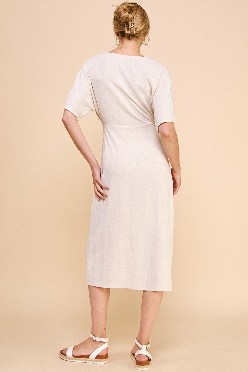 LINEN MIDI DRESS