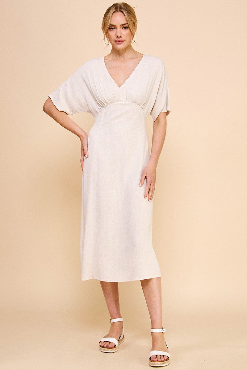 LINEN MIDI DRESS