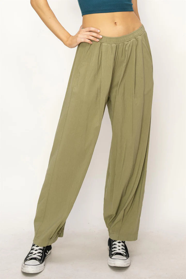 MID RISE WIDE LEG PANTS