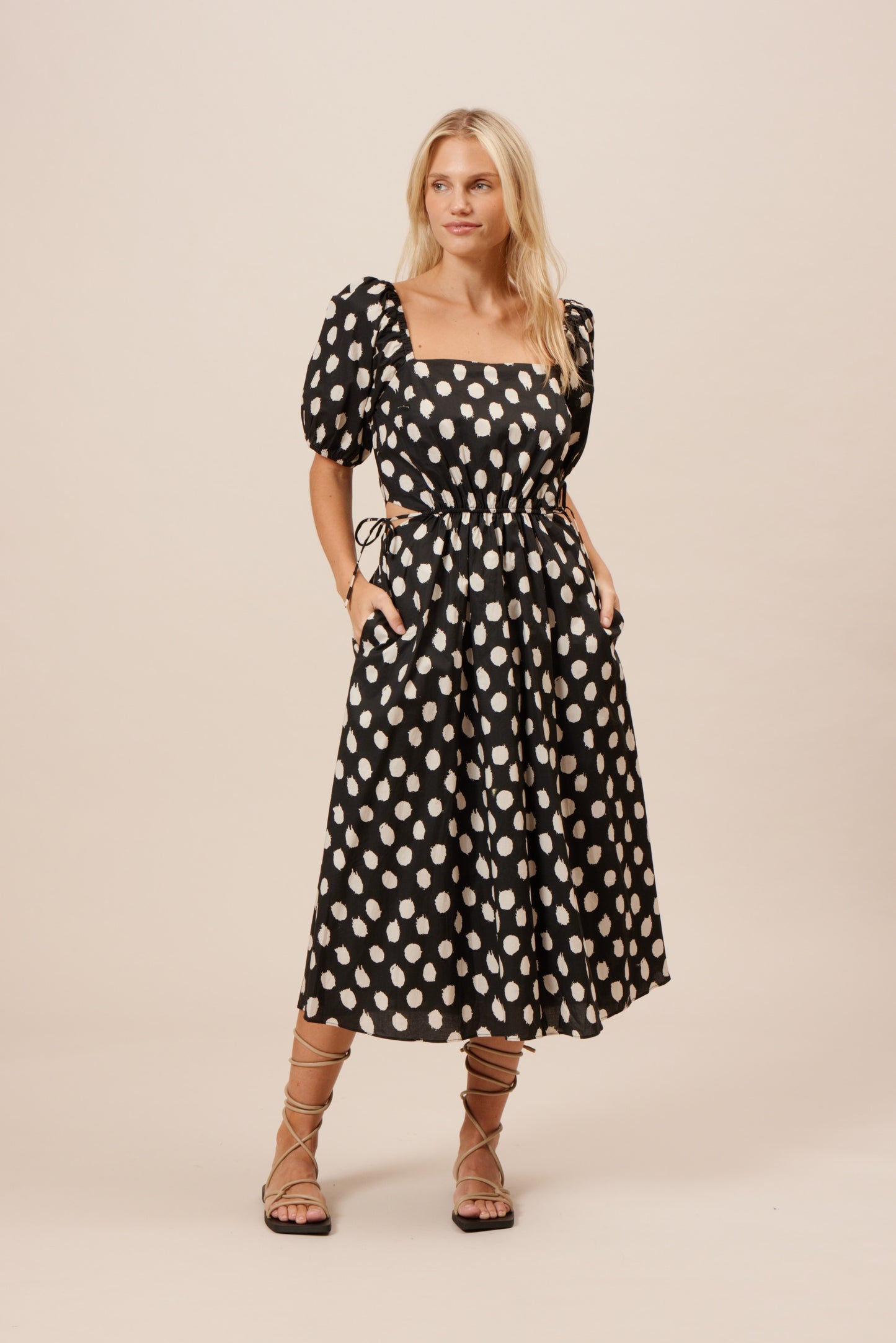 PATTERN POPLIN DRESS