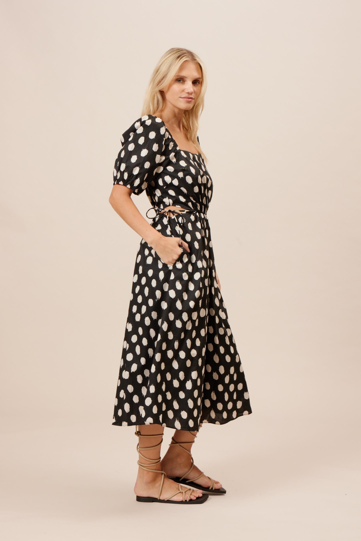 PATTERN POPLIN DRESS