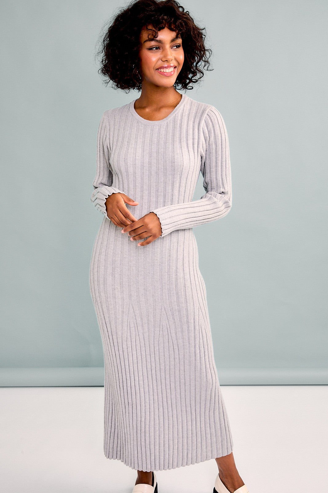 RIBBED SWEATER DRESS