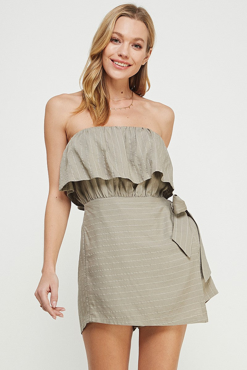 STRAPLESS OVERLAY ROMPER