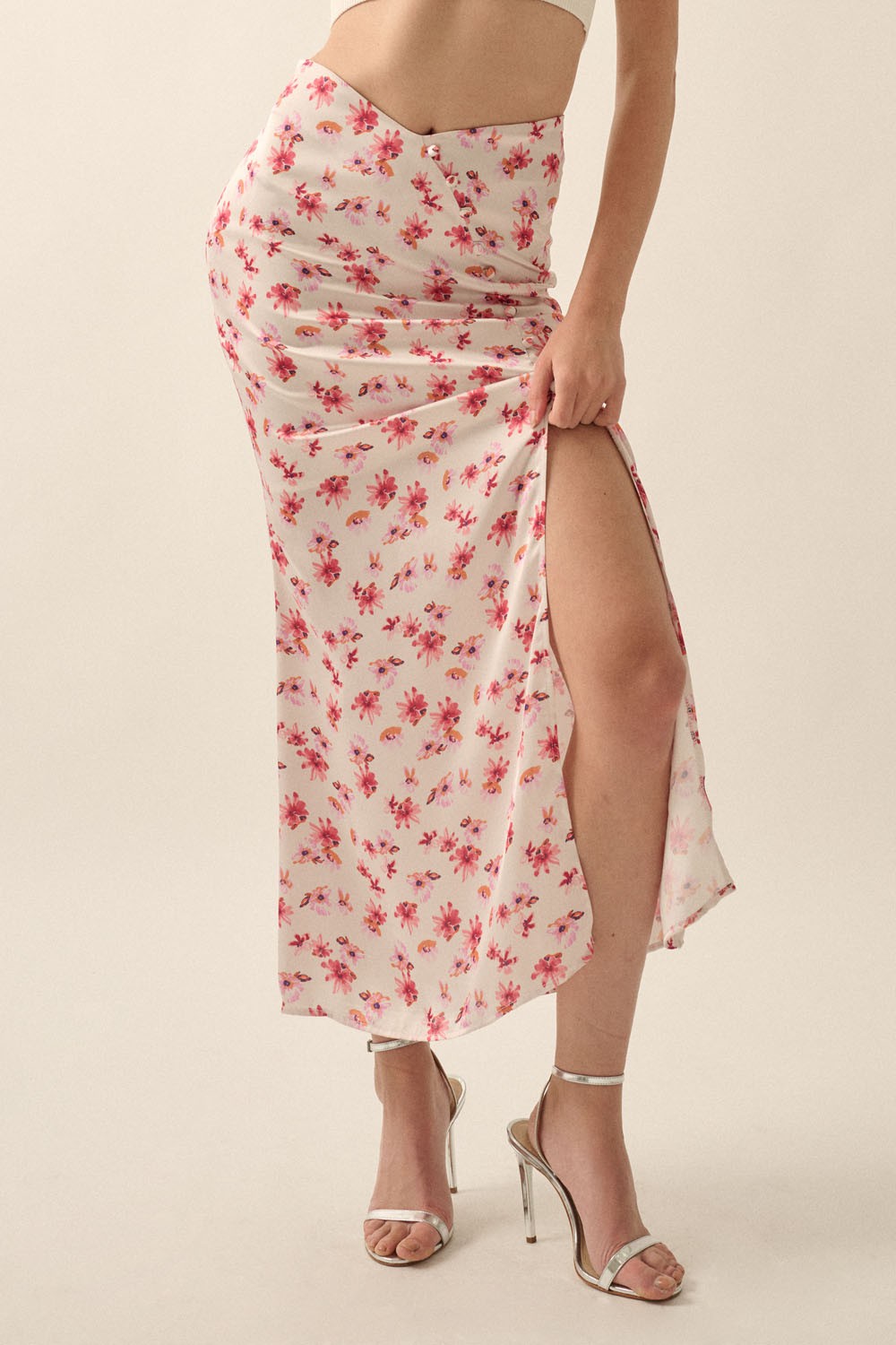 FLORAL PRINT MAXI SKIRT