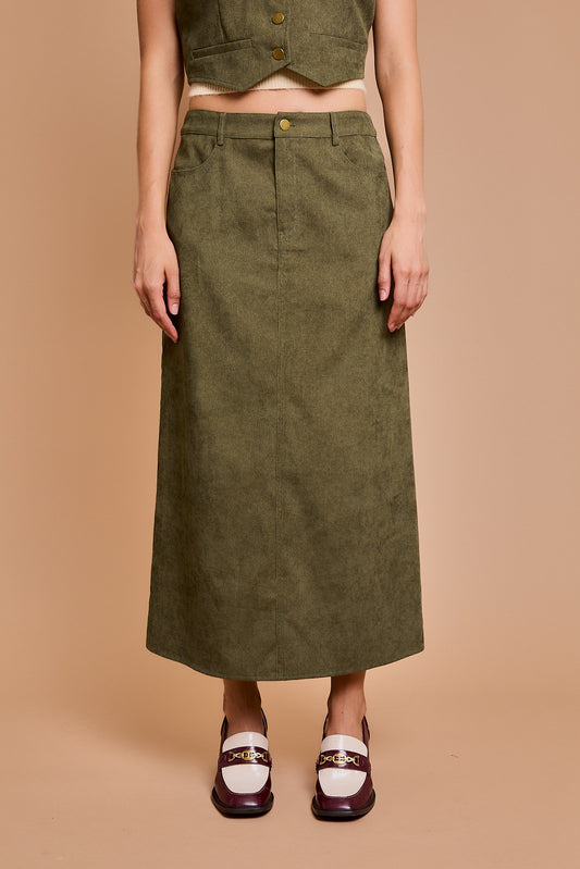 CORDUROY MAXI SKIRT