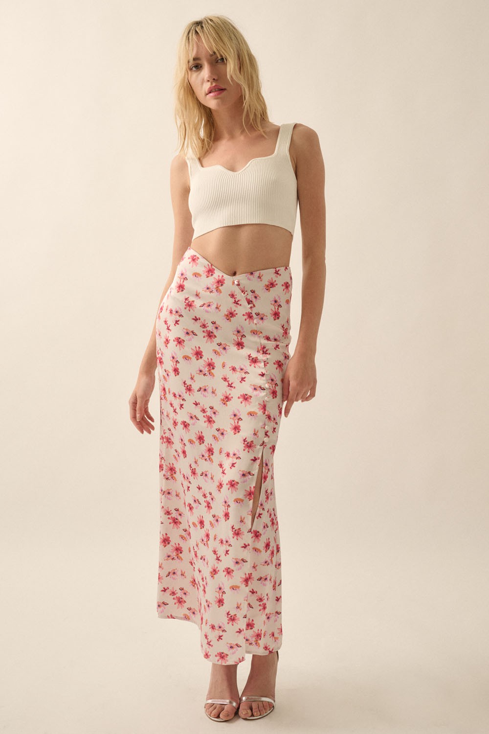 FLORAL PRINT MAXI SKIRT