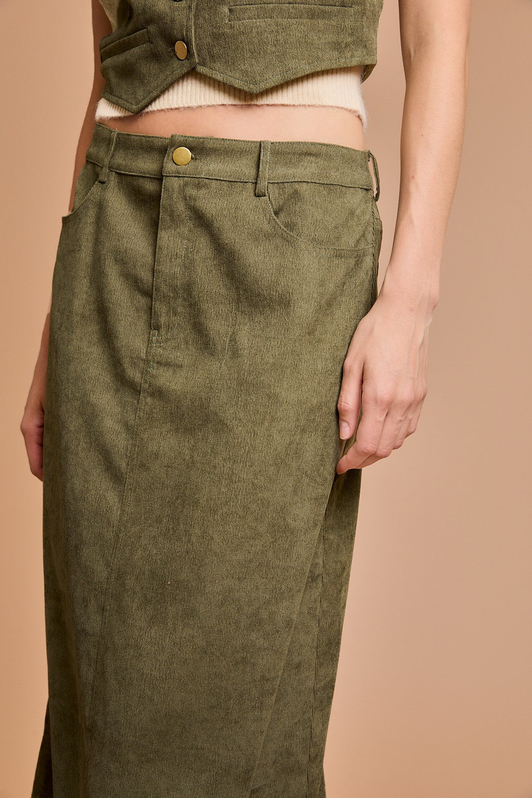 CORDUROY MAXI SKIRT