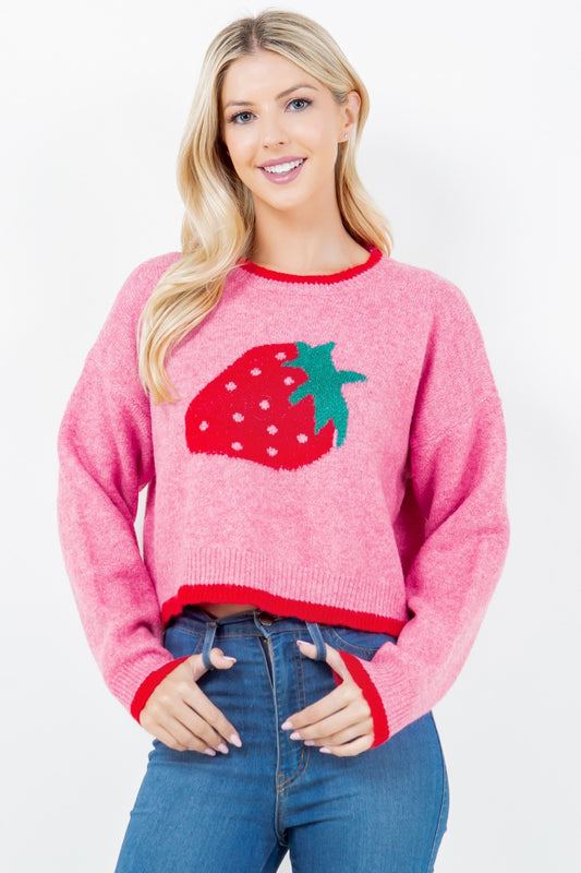 STRAWBERRY PRINT SWEATER