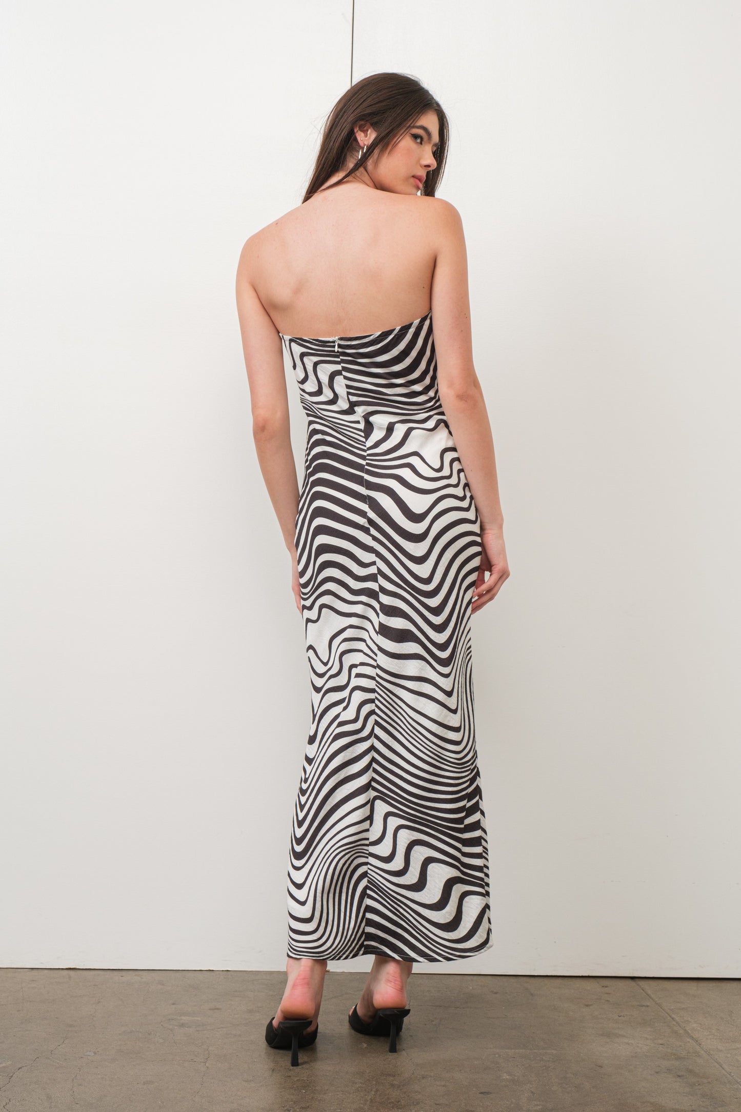 SWIRL PRINT MAXI DRESS