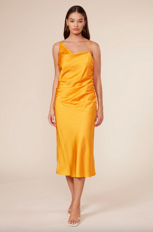 ORANGE SATIN DRESS