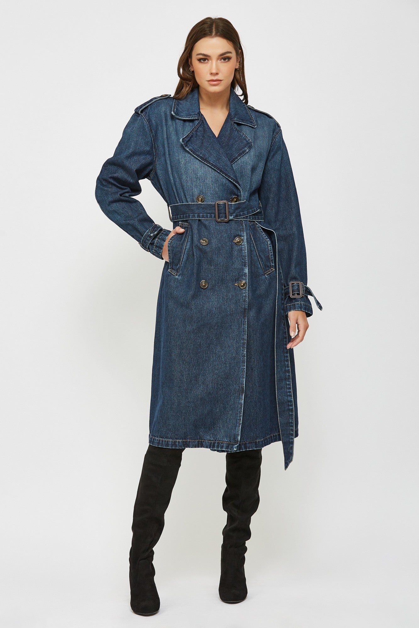 DENIM TRENCH COAT