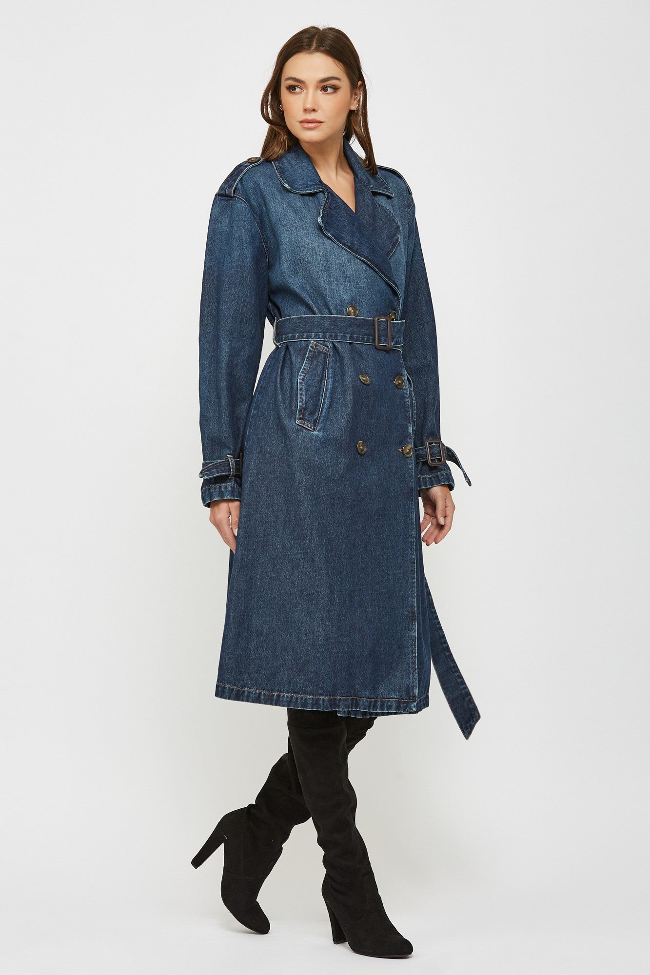 DENIM TRENCH COAT