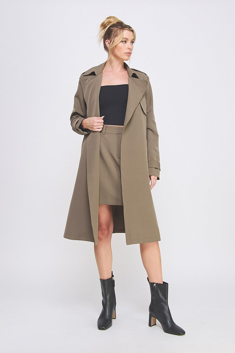 TIE TRENCH COAT